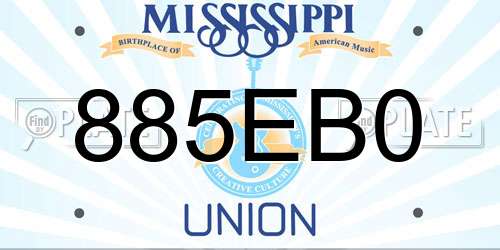 885EB0 Mississippi License Plate