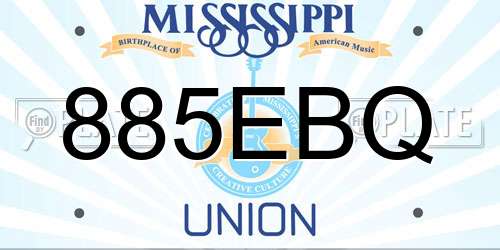 885EBQ Mississippi License Plate
