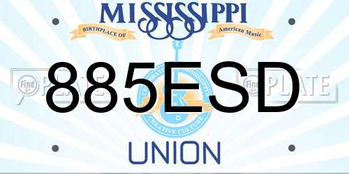 885ESD Mississippi License Plate