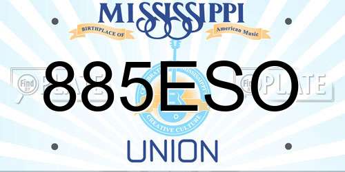 885ESO Mississippi License Plate