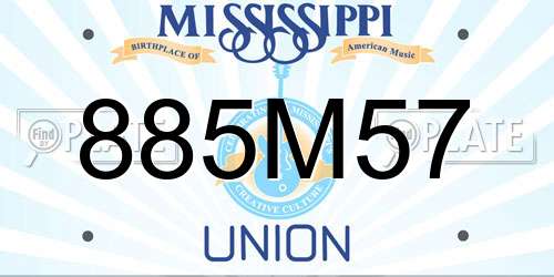 885M57 Mississippi License Plate