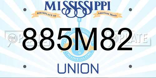 885M82 Mississippi License Plate