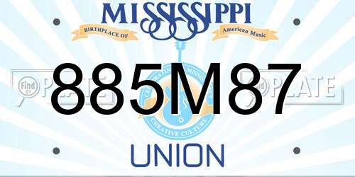 885M87 Mississippi License Plate
