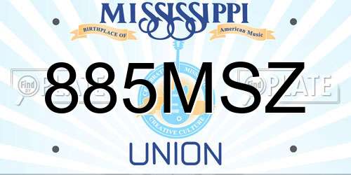885MSZ Mississippi License Plate
