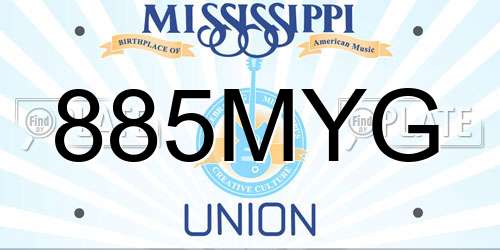885MYG Mississippi License Plate