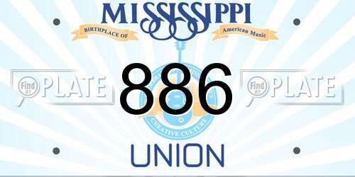 886 Mississippi License Plate