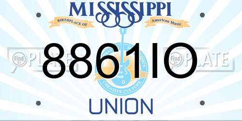 8861IO Mississippi License Plate