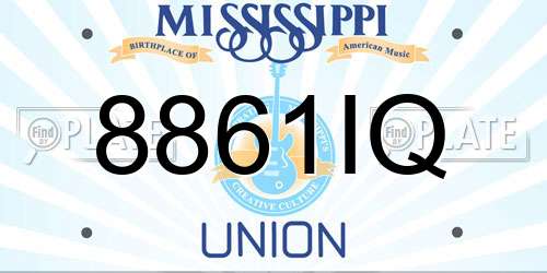 8861IQ Mississippi License Plate