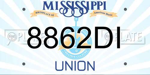 8862DI Mississippi License Plate