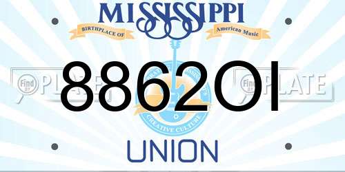 8862OI Mississippi License Plate