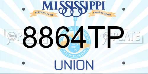 8864TP Mississippi License Plate