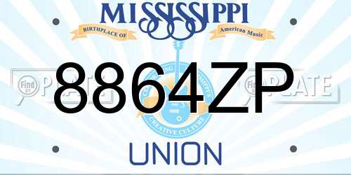 8864ZP Mississippi License Plate
