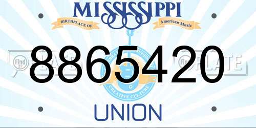 8865420 Mississippi License Plate