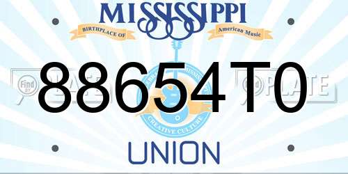 88654T0 Mississippi License Plate
