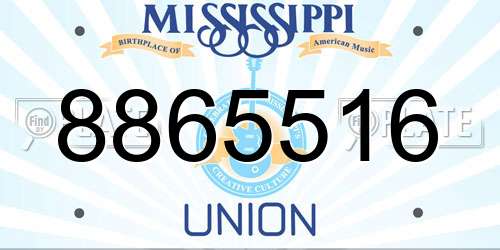 8865516 Mississippi License Plate