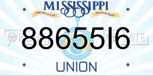 88655I6 Mississippi License Plate