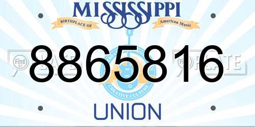8865816 Mississippi License Plate