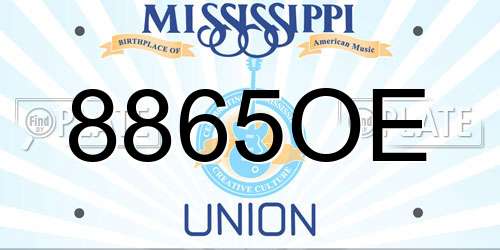 8865OE Mississippi License Plate