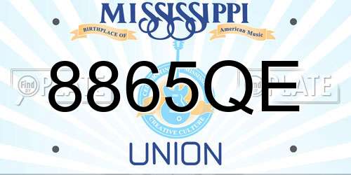 8865QE Mississippi License Plate