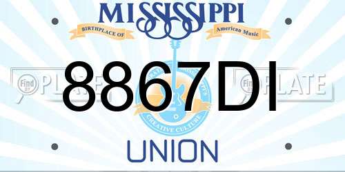 8867DI Mississippi License Plate