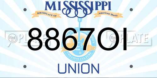 8867OI Mississippi License Plate