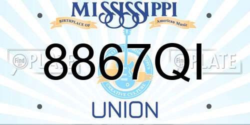 8867QI Mississippi License Plate