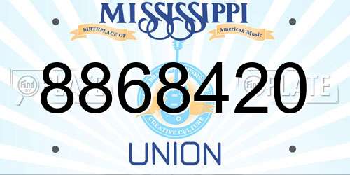 8868420 Mississippi License Plate
