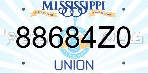 88684Z0 Mississippi License Plate