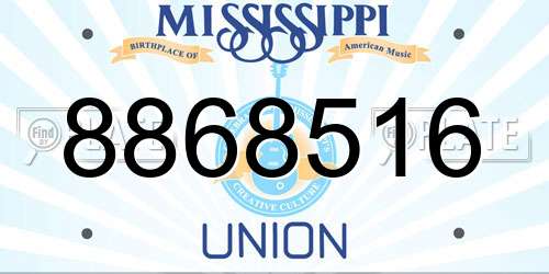 8868516 Mississippi License Plate
