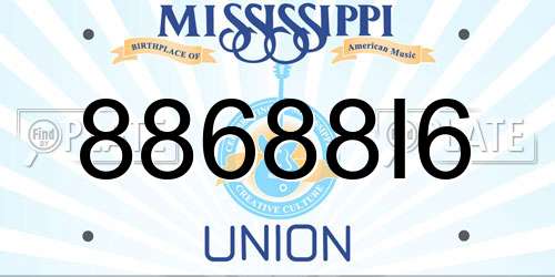 88688I6 Mississippi License Plate