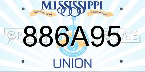 886A95 Mississippi License Plate