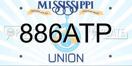 886ATP Mississippi License Plate