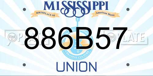886B57 Mississippi License Plate