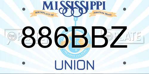 886BBZ Mississippi License Plate