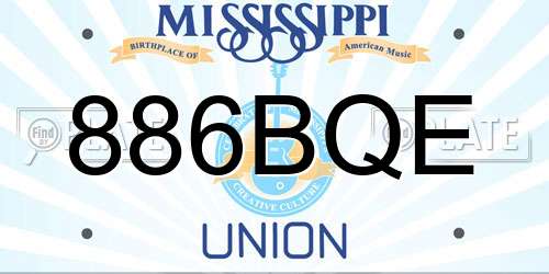 886BQE Mississippi License Plate