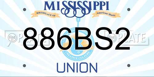 886BS2 Mississippi License Plate