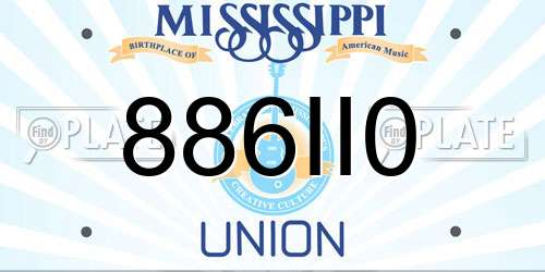 886II0 Mississippi License Plate