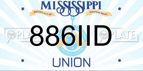 886IID Mississippi License Plate