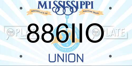 886IIO Mississippi License Plate