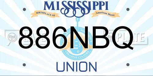 886NBQ Mississippi License Plate