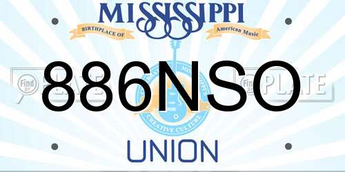 886NSO Mississippi License Plate