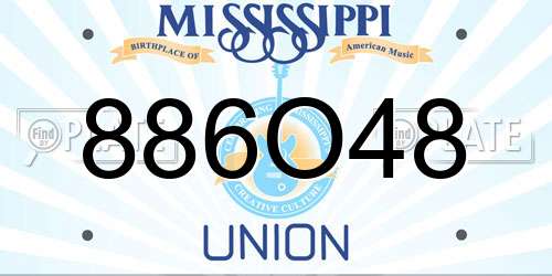 886O48 Mississippi License Plate