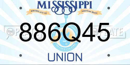 886Q45 Mississippi License Plate