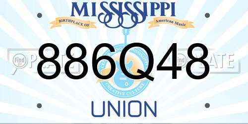 886Q48 Mississippi License Plate