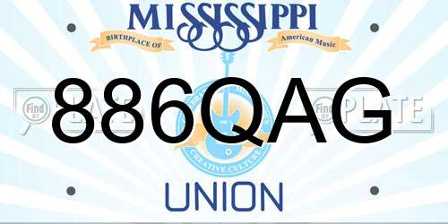886QAG Mississippi License Plate