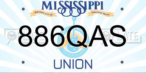 886QAS Mississippi License Plate