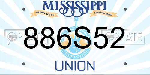 886S52 Mississippi License Plate