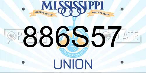 886S57 Mississippi License Plate