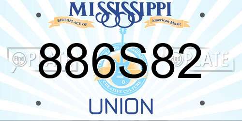 886S82 Mississippi License Plate