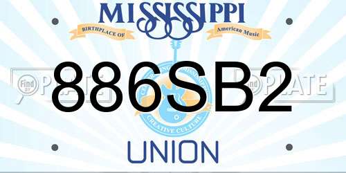 886SB2 Mississippi License Plate